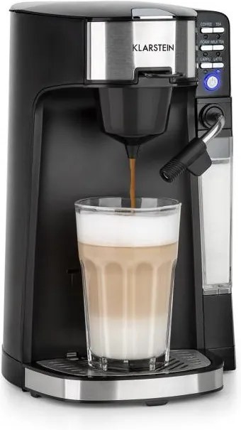 Klarstein Baristomat, 2 v 1 plne automatické zariadenie, káva a čaj, mliečna pena, 6 programov