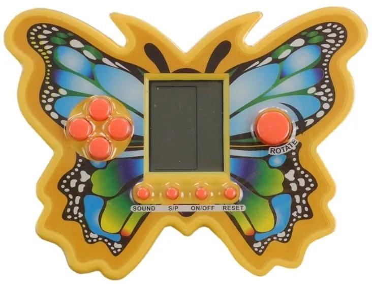 LEAN TOYS Elektronická hra Tetris v tvare motýľa - žltá