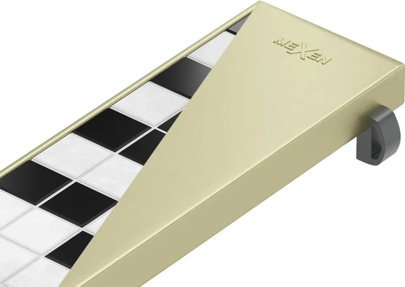 Mexen Flat M13 krytka žľabu 2v1, 90 cm, zlatá matná, 1A19090