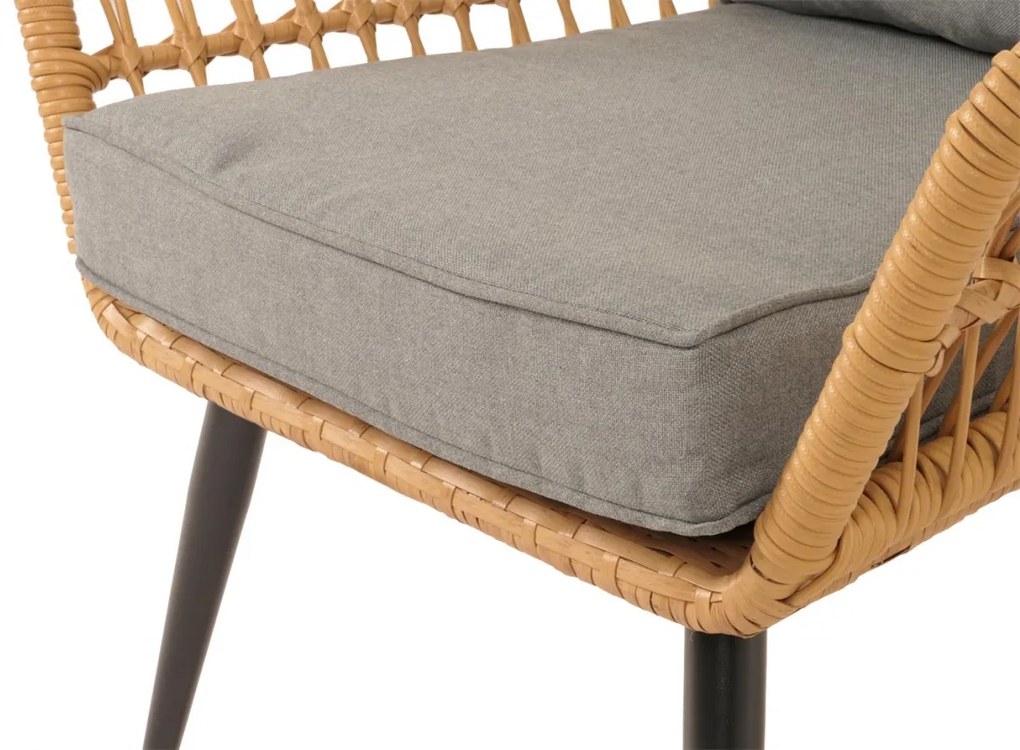 Záhradná súprava stoličiek a stolíka HWC-N34 - tmavo sivá