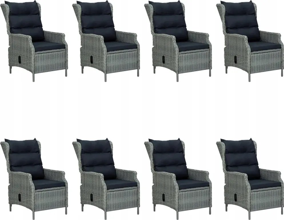 vidaXL 9-dielna sada záhradného nábytku, svetlosivá