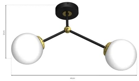 Prisadený luster JOY 2xE14/40W/230V čierna/zlatá