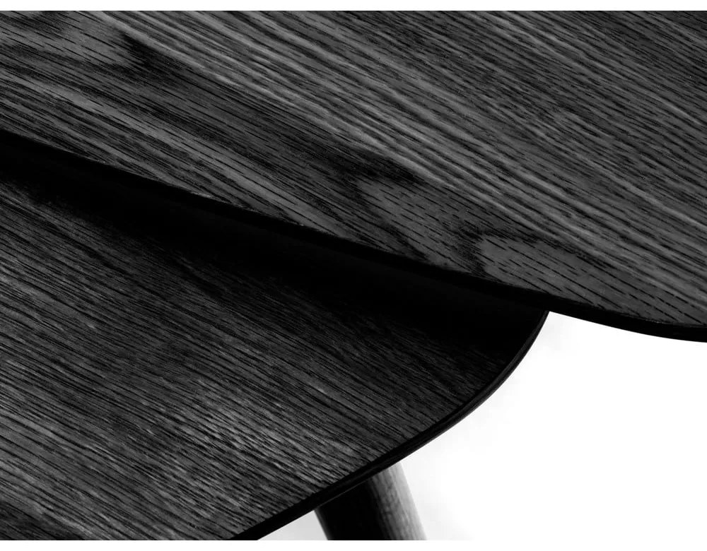 Čierne konferenčné stolíky v súprave 2 ks 70x100 cm Adda – Unique Furniture