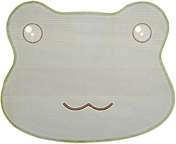Zelená kúpeľňová predložka hlava žabky Frog - 60*48*1 cm