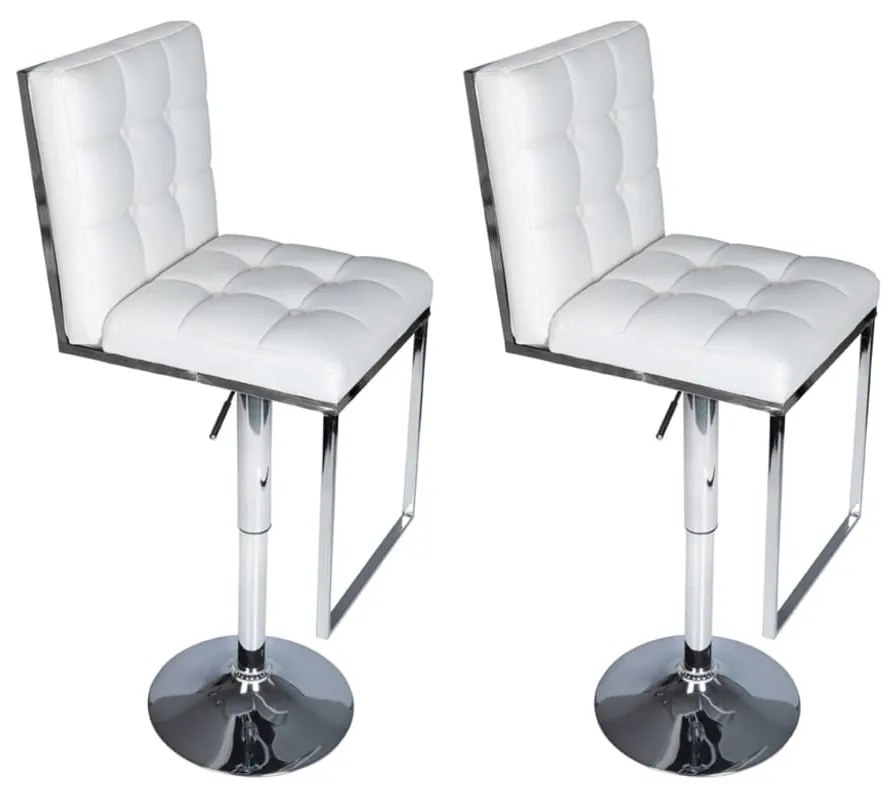 vidaXL Barové stoličky, 2 ks, biele