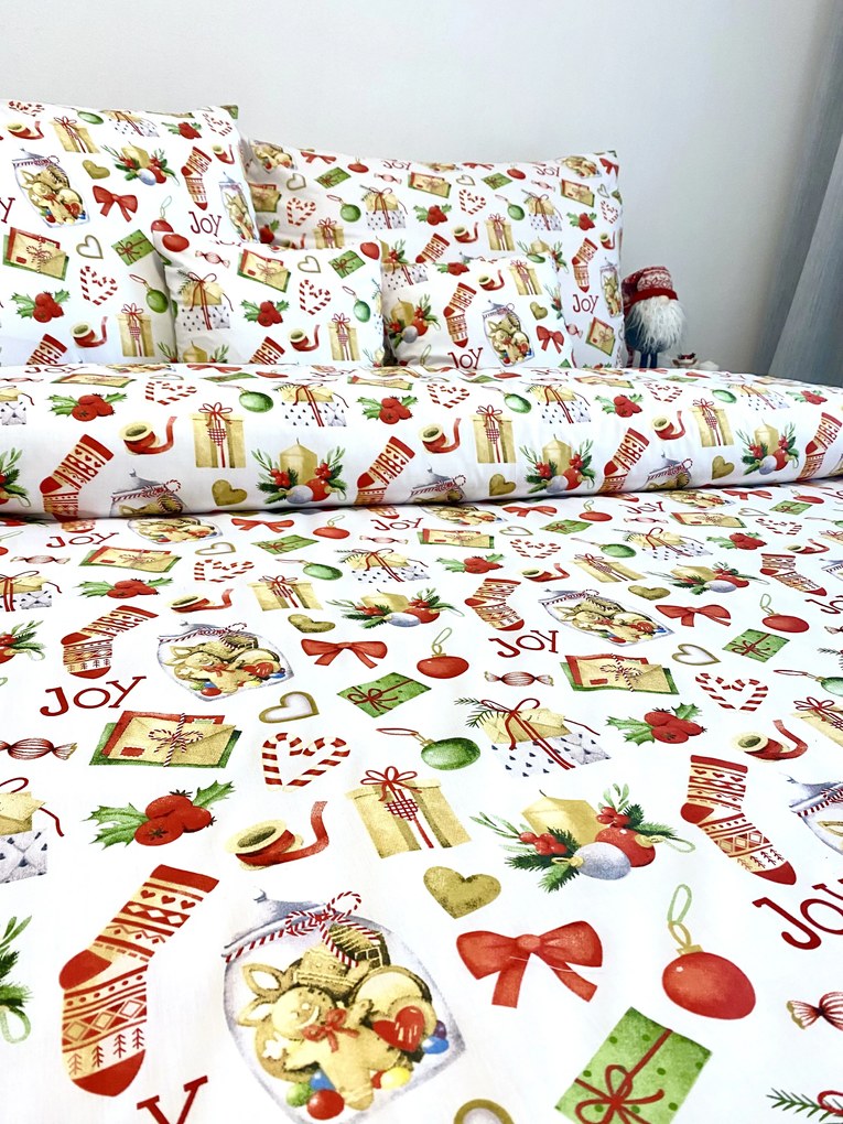 Vianočná posteľná obliečka Joy 140x200/70x90 cm