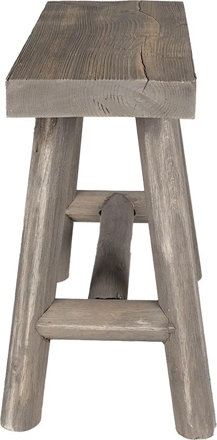 Hnedý antik drevený stolík na kvety - 38*18*38 cm