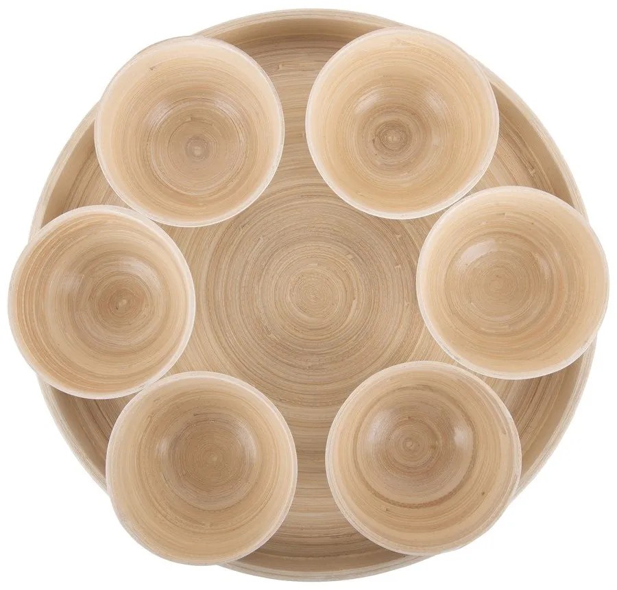 Bambusová servírovacia súprava v prírodnej farbe ø 32 cm Puro – PT LIVING