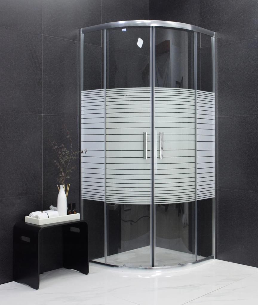 Sprchovací kút maxmax MEXEN RIO stripe - štvrťkruh 80x80 cm