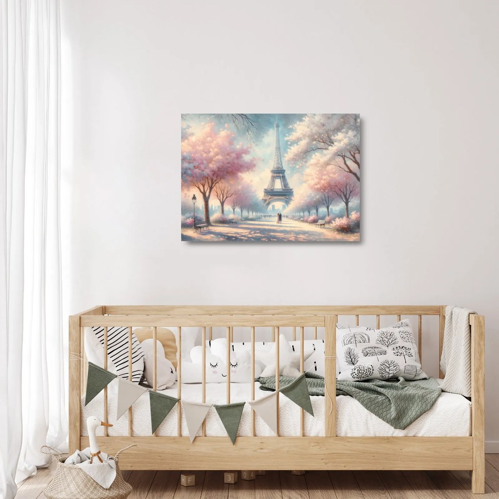 Sklenený obraz – Jar v Paríži (70x50 cm)