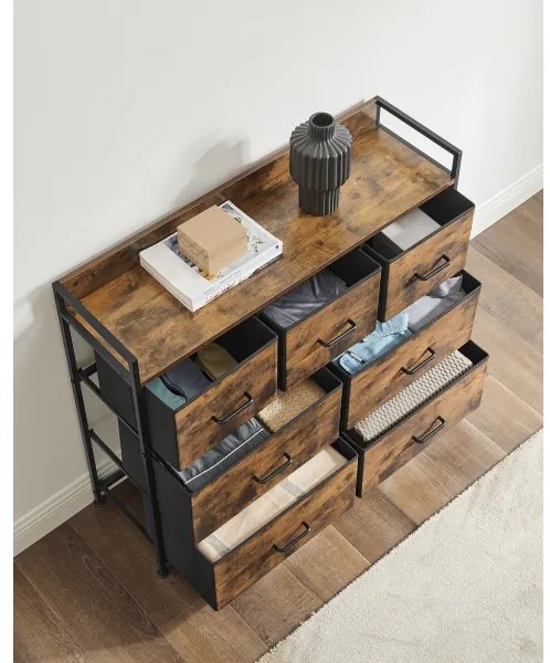 Komoda so zásuvkami KIRA hnedá/čierna