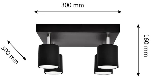 Bodové svietidlo PUNTA 4xGX53/10W/230V čierna