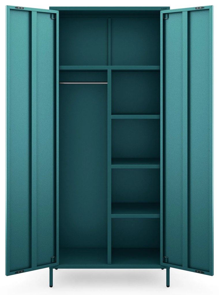 Šatníková skriňa FLAVIO, 800 x 1850 x 450 mm, Modern: morská farba