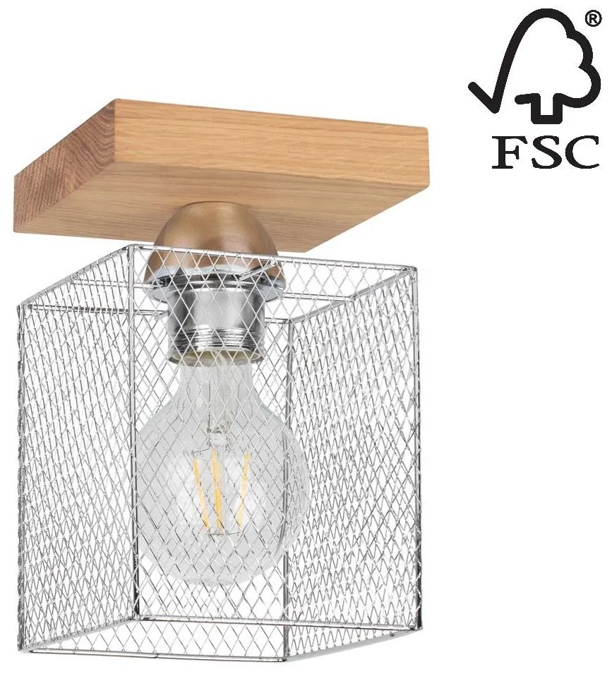 Spot-Light 8175174 - Stropné svietidlo NORMAN WOOD 1xE27/25W/230V matný dub