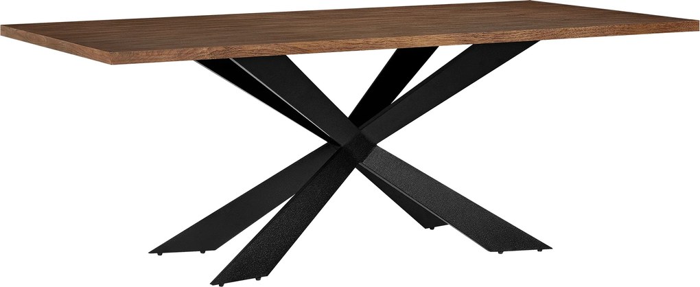 [en.casa]® Elegantný dizajnový jedálenský stôl - 200 x 100 x 77 cm - orech