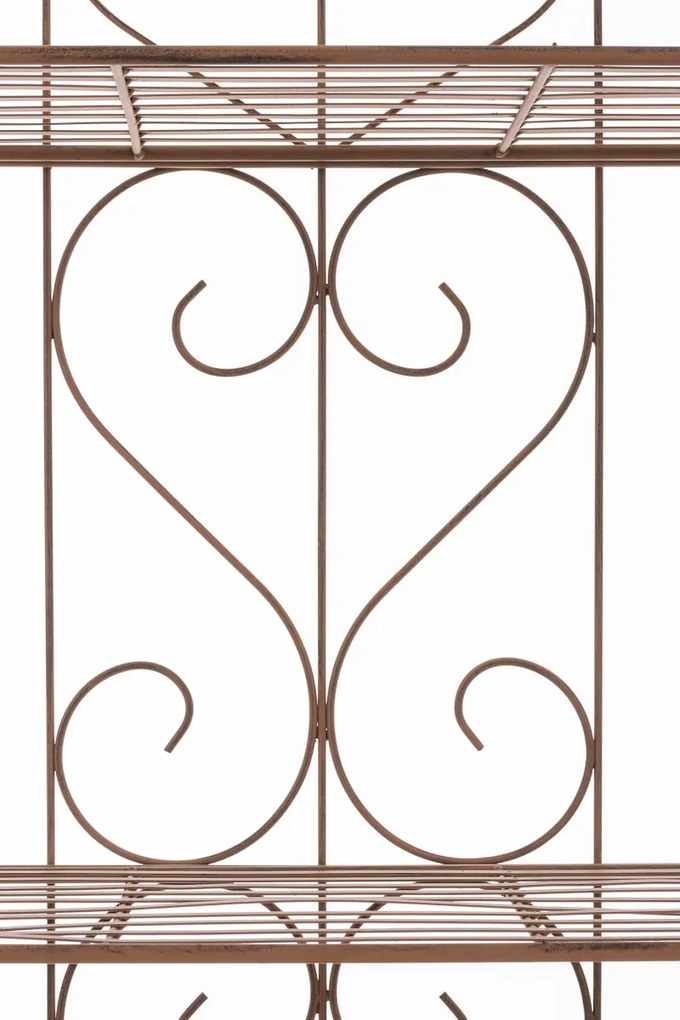 Kovová polica regál Lenja - Hnedá antik