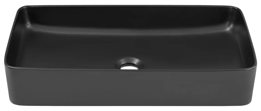 Keramické umývadlo na dosku Slim 61 cm čierne