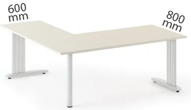 Rohový kancelársky písací stôl PRIMO FLEXIBLE, 180x140 cm, buk