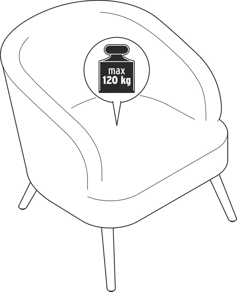 Kreslo z buklé s drevenými nožičkami