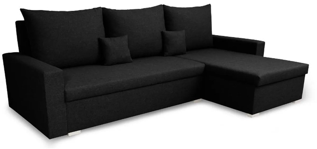 Rohová sedacia súprava s funkciou spania MONDI Čierna