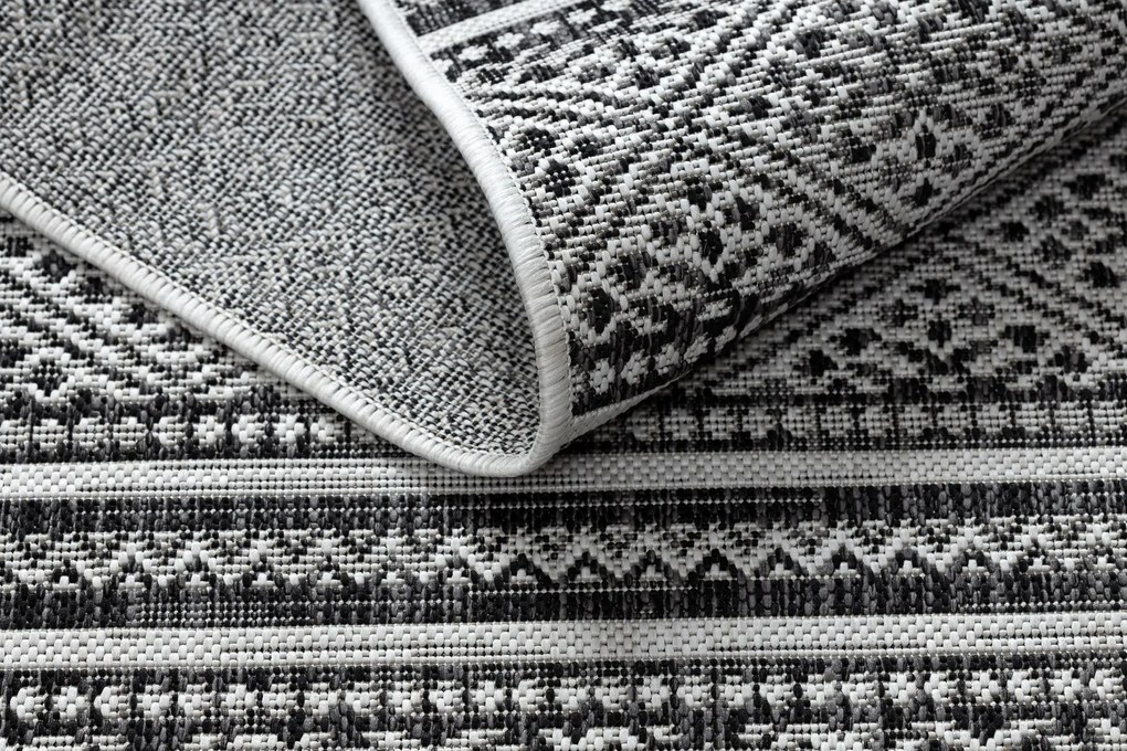 Koberec SISAL SION cikcak, diamanty BOHO 22168 čierny / ecru