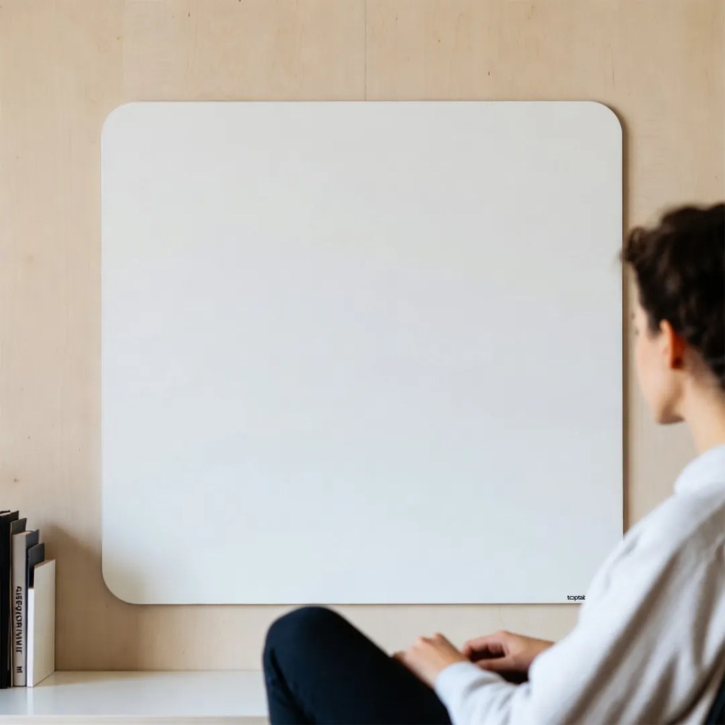 Toptabule.sk  Bezrámová magnetická tabuľa BIELA 60x60 cm