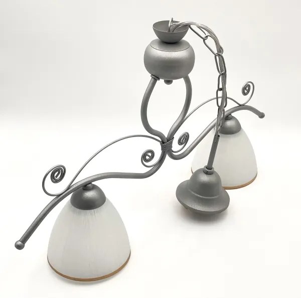 Luster na reťazi RETRO 2xE27/60W/230V strieborná