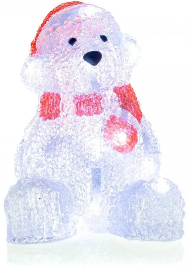 Vianočná dekorácia z akrylu v tvare medvedíka 16 LED RXL 252