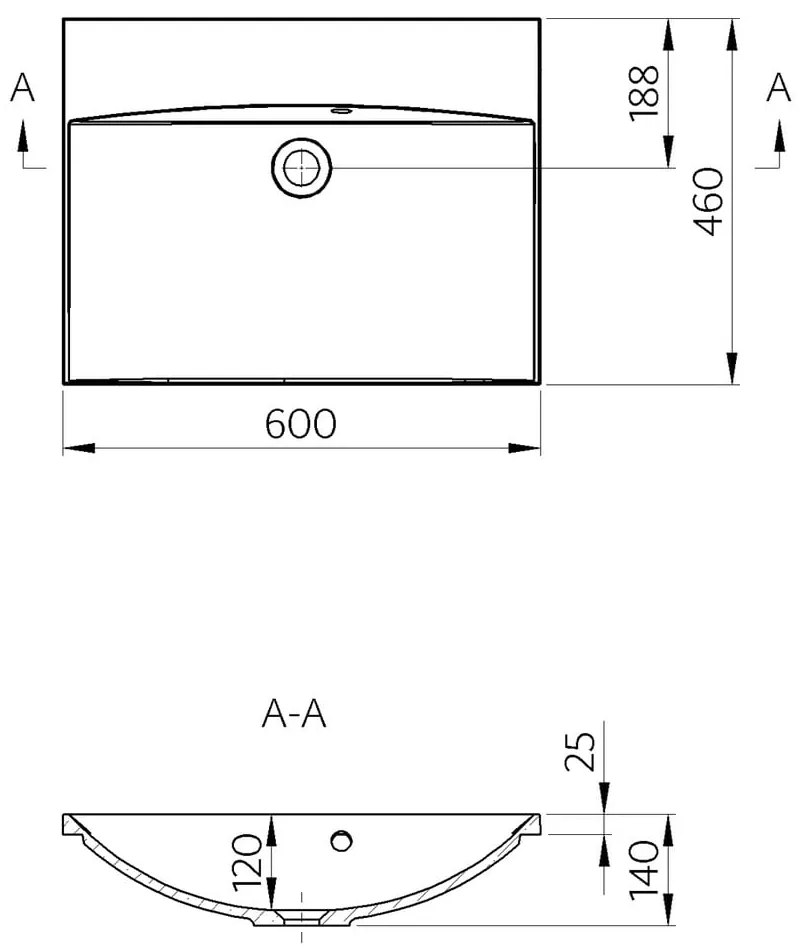Biele umývadlo z liateho mramoru 60x46 cm Maria – Sapho