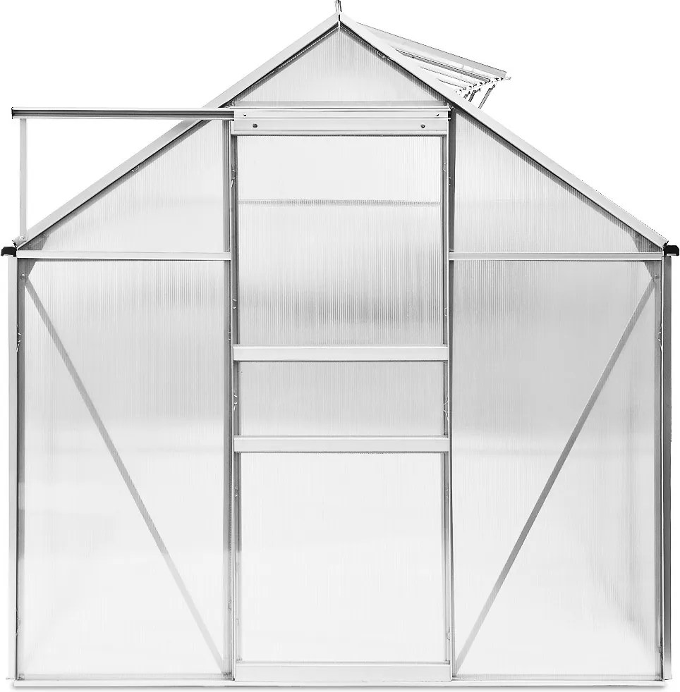 Jurhan Záhradný skleník z polykarbonátu Aluminium M3 - 250 x 190 x 190 cm bez zakladne