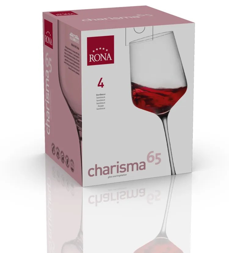 RONA 4x Poháre na víno CHARISMA 650ml