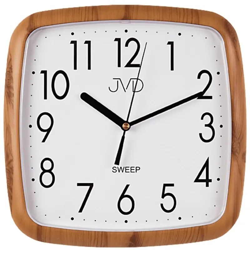 Hranaté nástenné hodiny JVD FUNKY H615.4 | Imitácia dreva | 25 cm