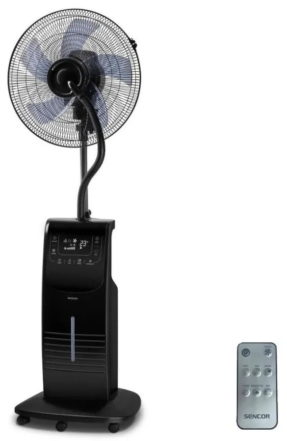 Sencor-Ochladzovač vzduchu s rozprašovačom vody 90W/230V čierna + diaľkové ovládanie FT0964