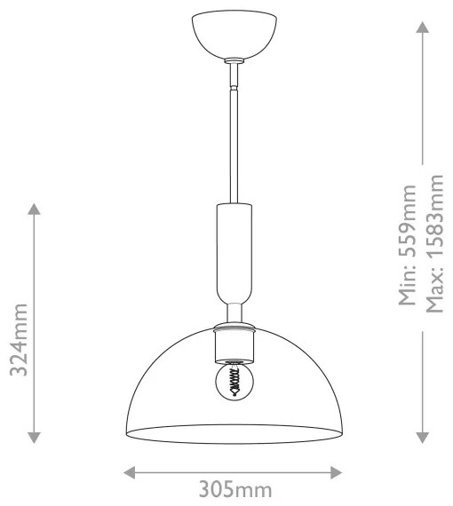 Alora Mood ALM-JUDE-P-MB-CL - Luster na tyči JUDE 1xE27/60W/230V čierny