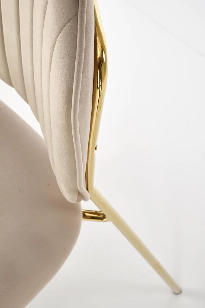 JEDÁLENSKÁ STOLIČKA SENNA BÉŽOVÁ + ZLATÉ NOHY