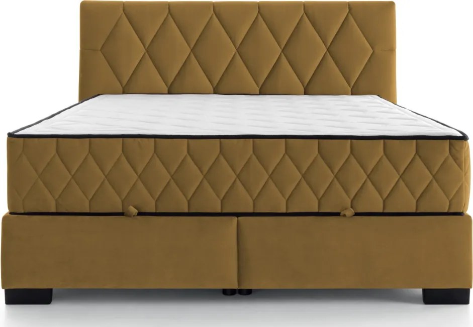 Posteľ Reve 180x200 cm, horčicovo žltá látka