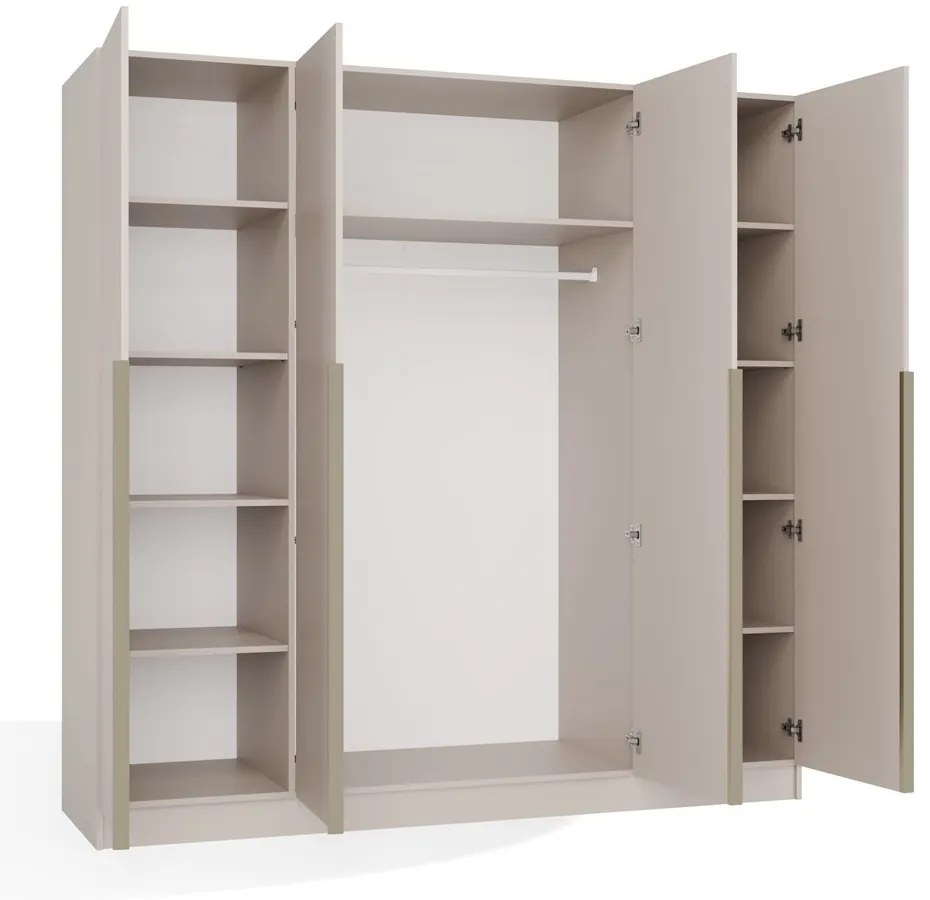 Šatníková skriňa SENSO 4D 200 cm kašmírová