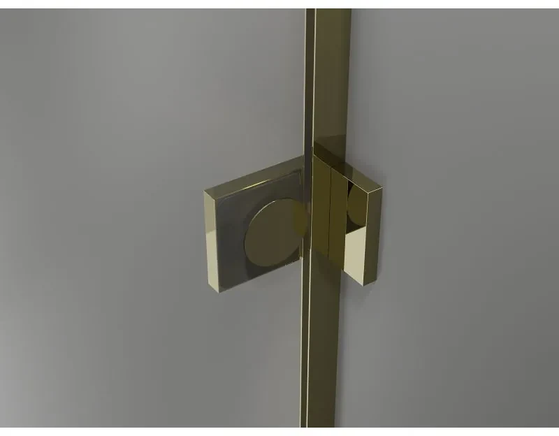 Mexen Lunar T, výklopný ľavý sprchový kút 140 x 100 cm, 8mm číre sklo, zlatý profil, 834T-140-100-50-00-L