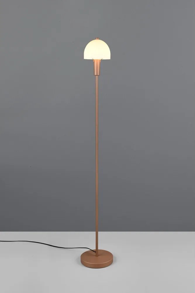 Stojacia lampa v bronzovej farbe so skleneným tienidlom (výška 120 cm) Glenn – Reality