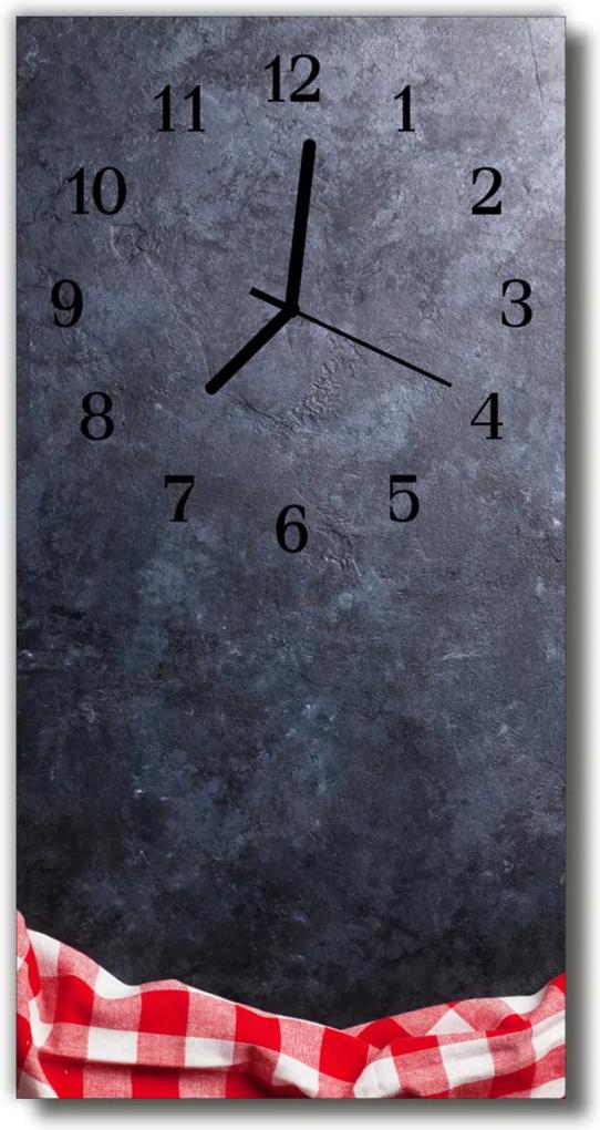 Sklenené hodiny vertikálne  Mramorový šedý stôl