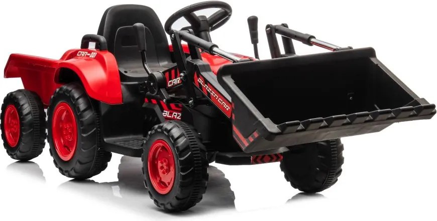 LEAN CARS Elektrický traktor s lyžicou BW-X002A červený