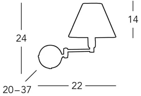 Kolarz 264.61.6 - Nástenné svietidlo HILTON 1xE14/40W/230V