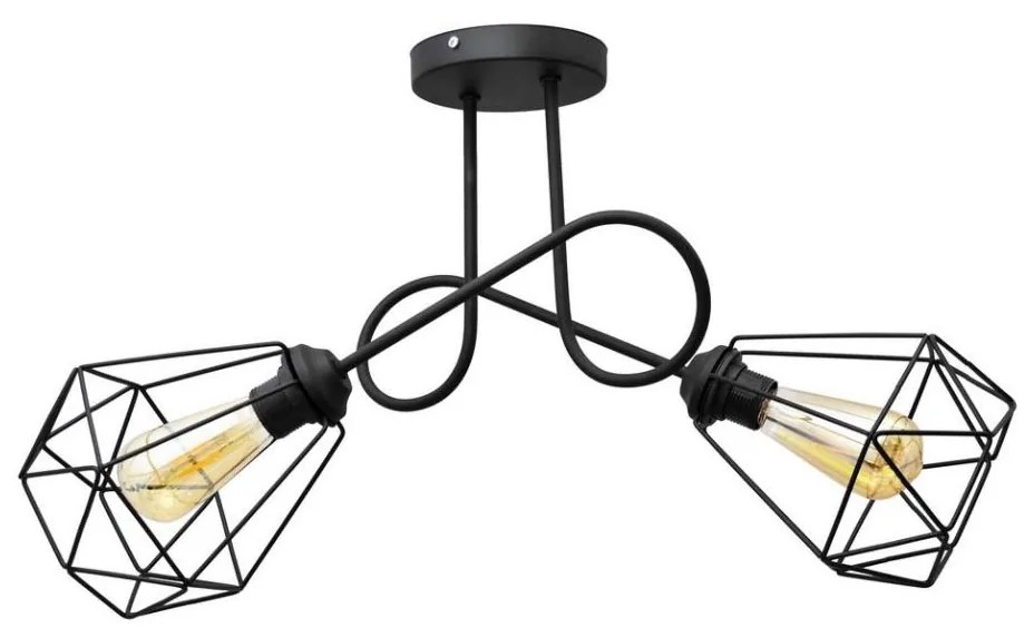 Prisadený luster KARO 2xE27/15W/230V čierna