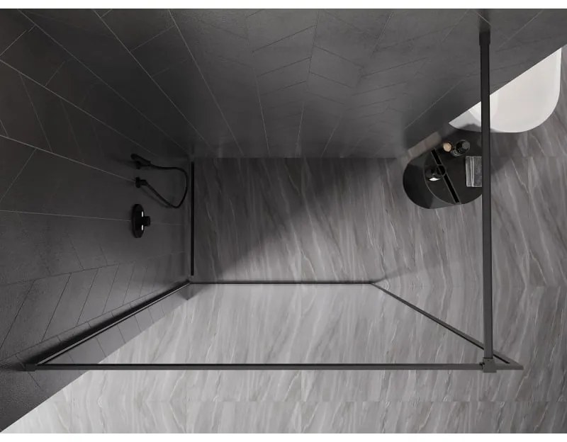 Mexen, Mexen Kioto-F sprchová stena s rámom 80 x 202 cm, priehľadná 8 mm, pištoľový kov - 800-080-104-95-00