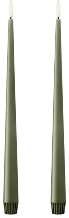 ester & erik LED sviečka Taper 30 cm / 70 Green soil – set 2 ks