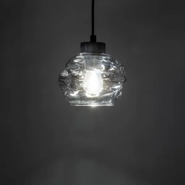 LED luster na lankách ZULIA 1xE27/15W/230V čierna/dymová čierna