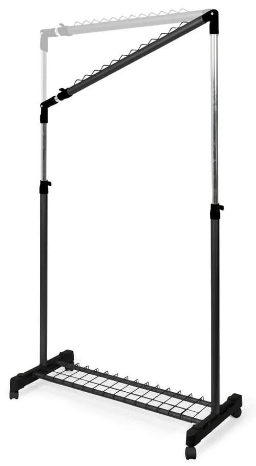 Čierny oceľový nastaviteľný stojan na oblečenie Compactor Basic