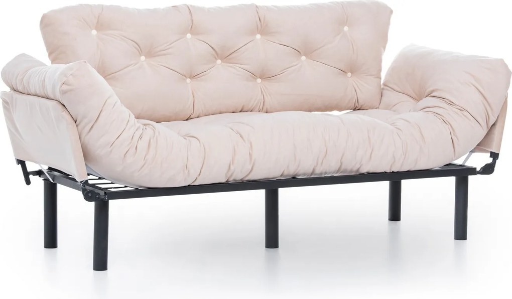 Třímístná rozkládací pohovka Nitta 185 cm krémová