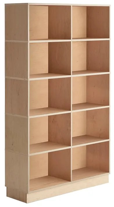 Drevená úložná skriňa, 10 priehradiek, breza