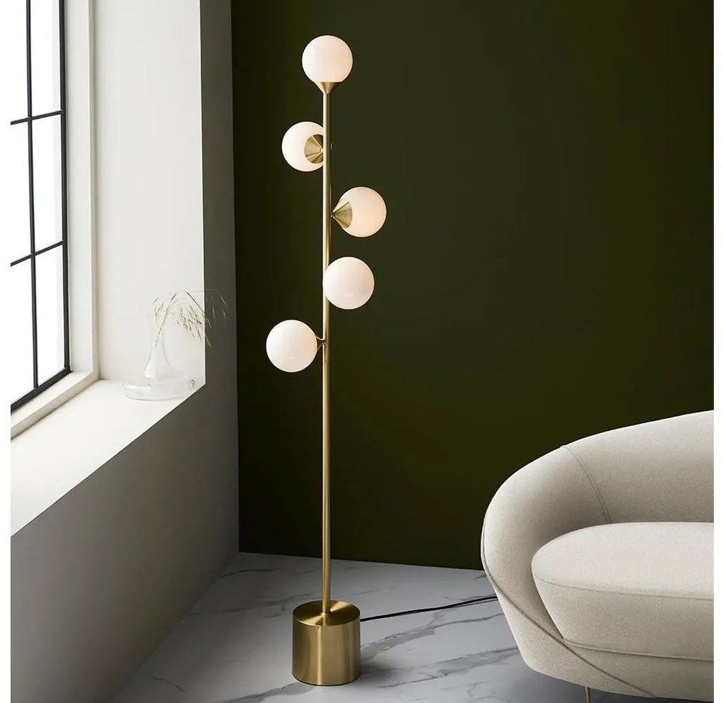 Endon 106756 - Stojacia lampa OTIS 5xG9/3W/230V zlatá/biela